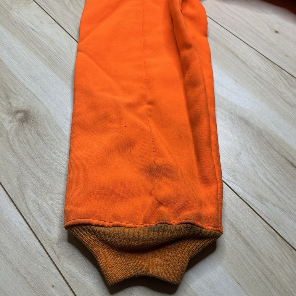 VTG Dickies Hunting Jacket Mens Large Orange Quilted Fur Collar Made In USA - Picture 7 of 13